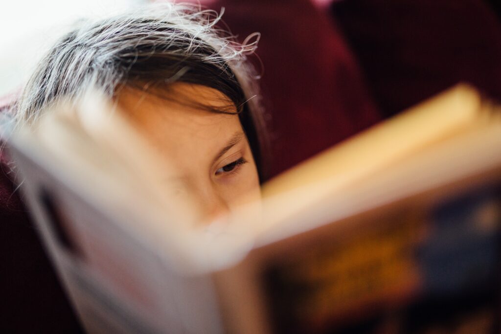 Child reading book